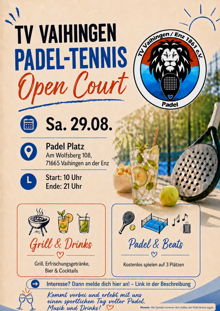 Open Court beim TV Vaihingen – Vorbeikommen, Ausprobieren & Mitfeiern!